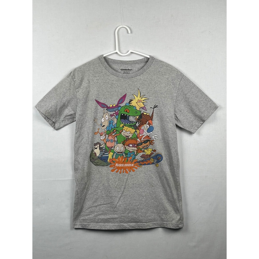 Nickelodeon Graphic‎ T-Shirt Mens Medium 90s Cartoon Characters Heather Gray M